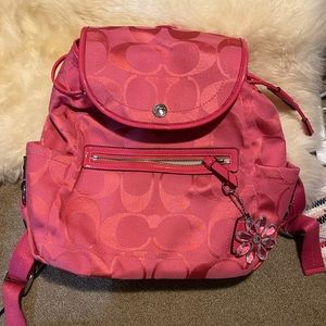 Coach signature monogram backpack